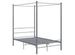 The Living Store Letto A Baldacchino In Metallo Grigio 120X200 Cm