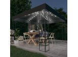 The Living Store Tenda Da Giardino Con Luci Led 3X3 M Antracite
