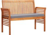 The Living Store Panca Da Giardino A 2 Posti Con Cuscini 120 Cm In Legno Massiccio Di Acacia