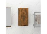 The Living Store Mobile Da Bagno A Parete In Rovere Fumé 32X20X67 Cm