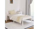 The Living Store Letto Senior Bianco 90X190 Cm In Legno Di Pino Massiccio