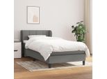The Living Store Letto A Molle Con Materasso Grigio Scuro 90X200 Cm In Tessuto