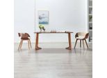 The Living Store Sedia Da Pranzo In Legno Curvato Color Crema E Pelle Finta