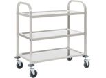 The Living Store Carrello Da Portata A 3 Livelli 96,5 X 55 X 90 Cm In Acciaio Inox