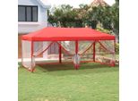 The Living Store Tenda Da Festa Pieghevole Con Pareti Laterali Rosse 3X6 M