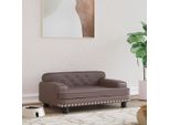 The Living Store Letto Per Cani Marrone 70X45X30 Cm In Pelle Finta