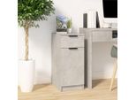 The Living Store Armadio Scrivania Grigio Cemento 33,5X50X75 Cm Materiale Legno