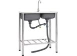 The Living Store Lavello Da Campeggio A Doppia Vasca Con Rubinetto In Acciaio Inox