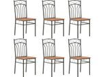 The Living Store Sedie Da Pranzo 6 Pz. Mdf Marrone