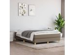 The Living Store Box Spring Bed Taupe 140X190 Cm Tessuto