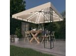 The Living Store Gazebo Con Luci Led 3X3 M Bianco Crema