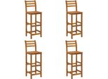 The Living Store Sgabelli Da Bar 4 Pz. Legno Massiccio Di Acacia