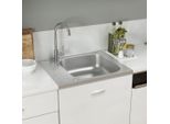 The Living Store Set Lavello E Scolapiatti Argento 500X600X155 Mm In Acciaio Inox