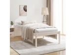 The Living Store Letto Senior Bianco 90X200 Cm In Legno Di Pino Massiccio