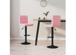 The Living Store Sgabello Da Bar 2 Pezzi. Velluto Rosa