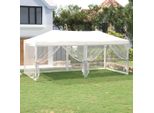 The Living Store Tenda Per Feste Pieghevole Con Pareti Laterali Bianco 3X6 M