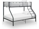 The Living Store Struttura Letto A Castello In Metallo Nero 140X200 Cm/90X200 Cm