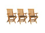The Living Store Sedie Da Giardino Con Cuscini Color Tortora 3 Pezzi. Teak Massiccio