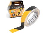 Handy - Nastro Di Segnalazione Antiscivolo Autoadesivo - 5 M X 2,5 Cm - Nero/Giallo Per Scale, Pavimento, Soglia - Impermeabile - Per Interni Ed Esterni