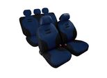 Set Coprisedili Pilota Kynox Nero+Blu Per Auto Con Copripoggiatesta
