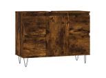 Vidaxl Mobile Da Bagno In Rovere Fumé 80X33X60 Cm Materiale A Base Di Legno