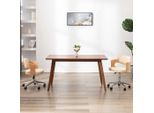 The Living Store Sedia Da Pranzo Girevole In Legno Curvato E Pelle Finta Color Crema