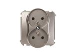 Simon Basic Presa Doppia C/U 16A IP20 Acciaio Inox BMGZ2M.01/21