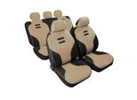 Coprisedili Pilota In Tessuto Kynox Nero+Beige Con Imbottitura In Schiuma Di Poliestere