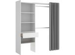 Dmora Guardaroba Grande Arim 50X205H Cm Bianco, Appendiabiti 5 Vani