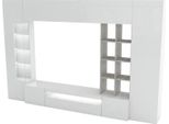 Dmora Parete Attrezzata Azuro 40X290X192H Cm Bianco Lucido, 24 Vani Apertura Battente E A Ribalta Italy