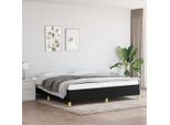 The Living Store Struttura Letto Nera 200X200 Cm In Tessuto