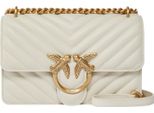 Pinko Borsa A Tracolla Love One Mini Dc Sheep Nappa Chevron White - Antique Gold Avorio