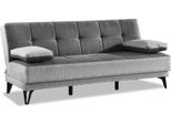 Dmora Divano Letto 3 Posti Aborigeni 87X190 Cm Nero, Di Apertura Click-Clack Reclinabile