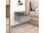 The Living Store Comodino Sospeso Grigio Sonoma 40X31X27 Cm Materiale A Base Di Legno
