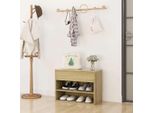 The Living Store Panca Per Scarpe In Rovere Sonoma 60X30X45 Cm Materiale In Legno
