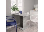 The Living Store Tavolo Da Pranzo Grigio Cemento 80X80X75 Cm Materiale A Base Di Legno