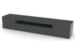 Dmora Mobile Porta Tv Amore 40X200X37H Cm Nero Antracite, Apertura Battente E A Ribalta 4 Vani Italy