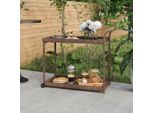 The Living Store Barwagen Braun 100X45X83 Cm Poly Rattan