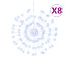 Luci Di Natale Pirotecniche 8 Pezzi 140 Led Bianco Freddo 17Cm