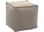 Talamo Italia Pouf Aron 45X45X45H Cm Beige, Sfoderabile Beige Italy