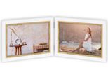 Zep Cornice Doppia Ayas Bianca 2 Foto 13X18 Cm Cornice In Legno 41X15,5 Cm Formato Orizzontale