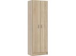 Dmora Armadio Multiuso 2 Ante Altiplano 37X180H Cm Marrone Rovere, 2 Ante 8 Vani