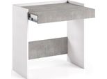 Dmora Scrivania Adri 40X80X79H Cm Grigio Cemento, Supporto Pc Un Cassetto Italy