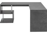 Dmora Scrivania Annibi 60X160X78H Cm Grigio Ardesia, Angolare Modulabile Italy