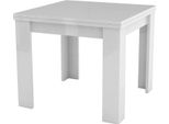 Dmora Tavolo Allungabile Airin 90X90X75H Cm Bianco Lucido, 8 Posti Allungabile Italy