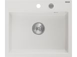 Mexen Oscar Lavello In Granito A 1 Vasca 580 X 490 Mm, Bianco, Sifone Cromato - 6519581000-20