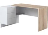 Dmora Scrivania Agnello 108X145X73H Cm Bianco, Modulabile Angolare
