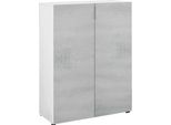 Dmora Armadio Multiuso 2 Ante Athenodora 36X103H Cm Bianco, 2 Ante 7 Vani