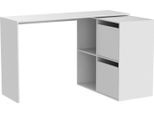 Dmora Scrivania Ascona 49X152X74H Cm Bianco, Modulabile Angolare