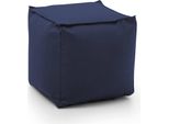 Talamo Italia Pouf Aron 45X45X45H Cm Blu, Sfoderabile Blu Italy
